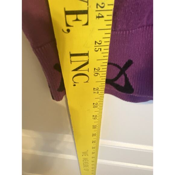 VTG Eye Glasses Cardigan Sweater Button-Up Purple Y2K Long Length Size Small - Picture 5 of 10